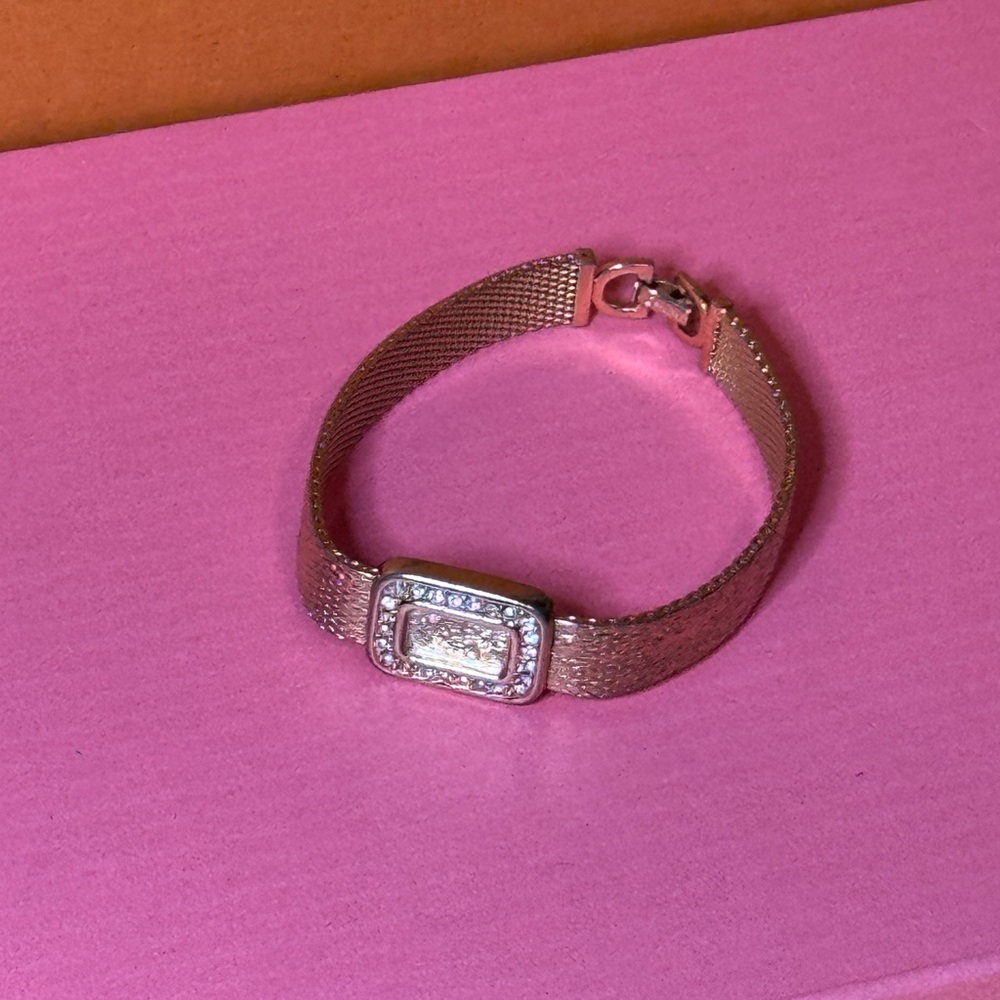 Dior Gold Mesh Bracelet with Sparkling Centerpiece - Picture 9 of 12